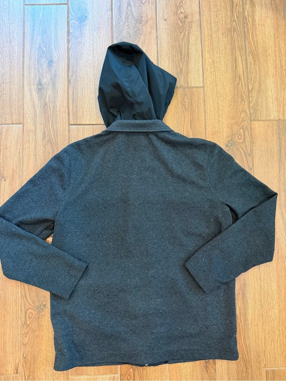 Banana Republic Men's Textured Hooded Jacket Black XL